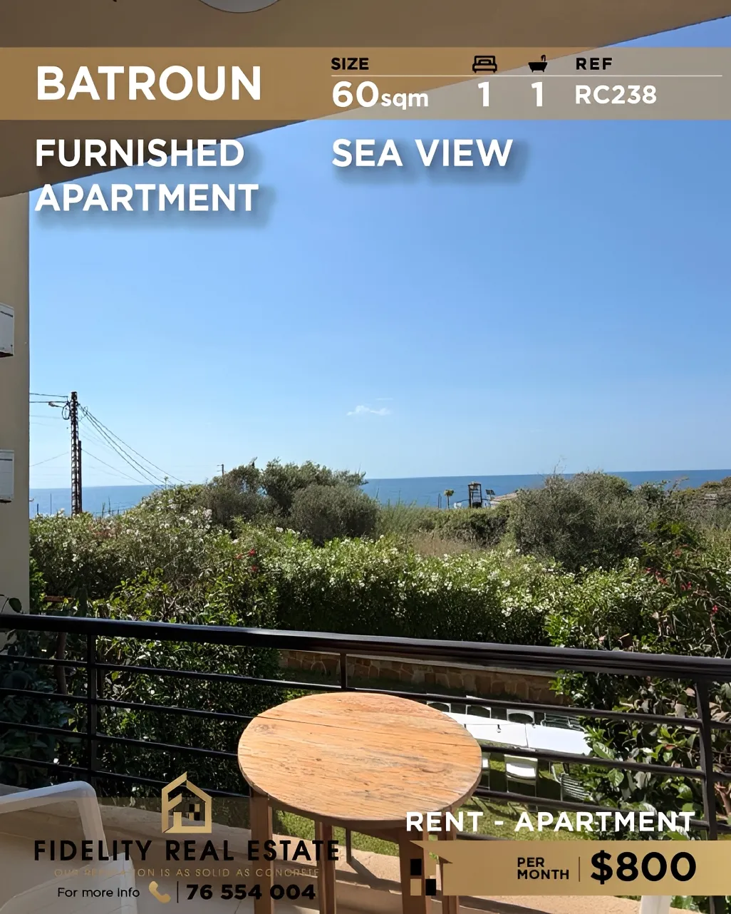 Apartment for rent in Batroun, Lebanon