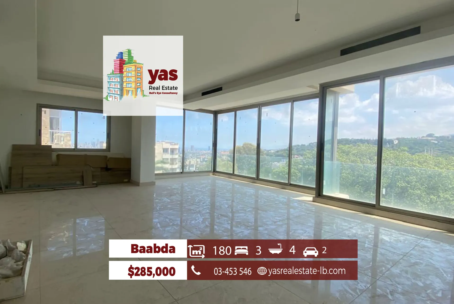 Apartment for Sale in Baabda - 3 bed, 4 bath