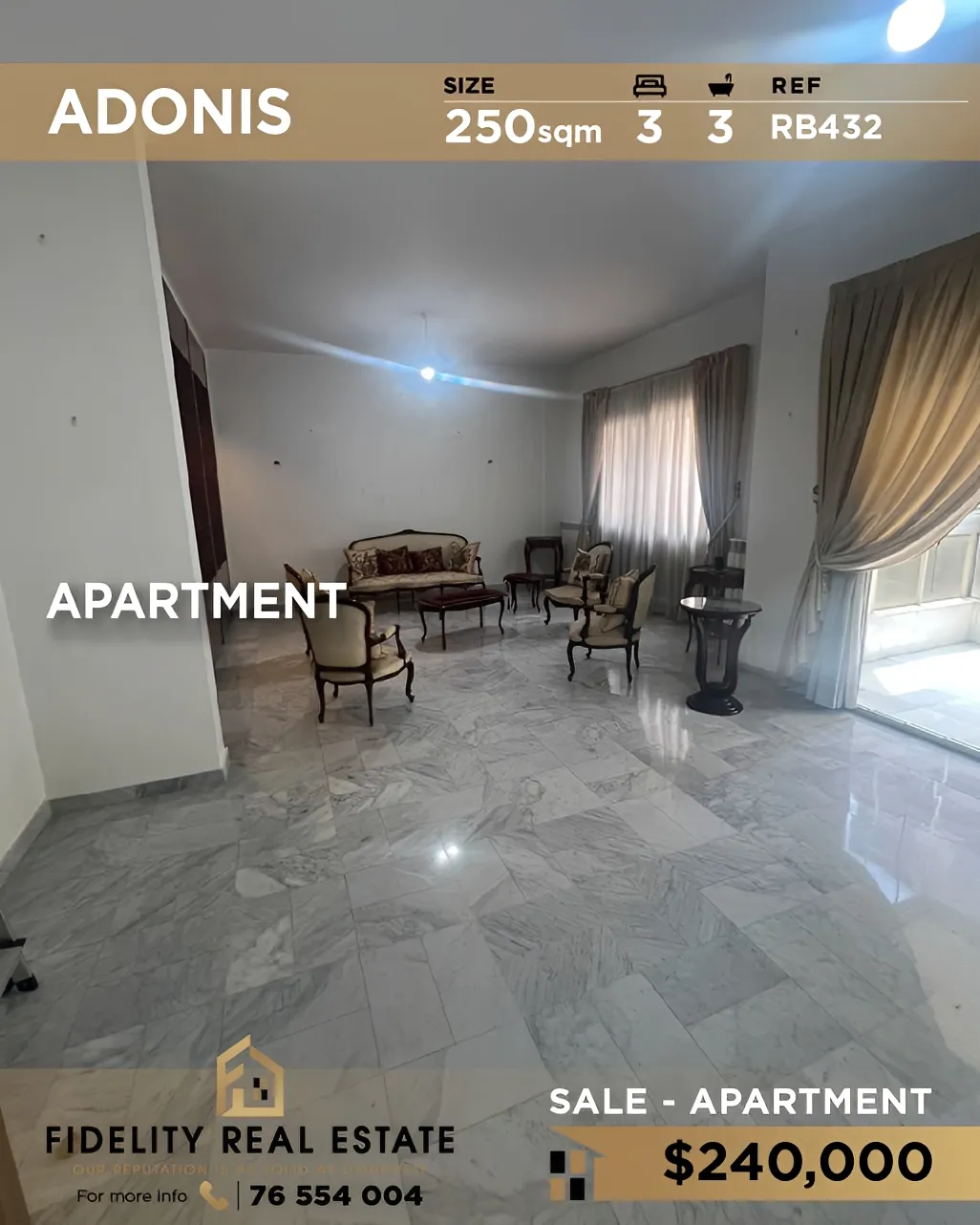 Apartment for sale in Adonis, Lebanon - 3 bed, 3 bath
