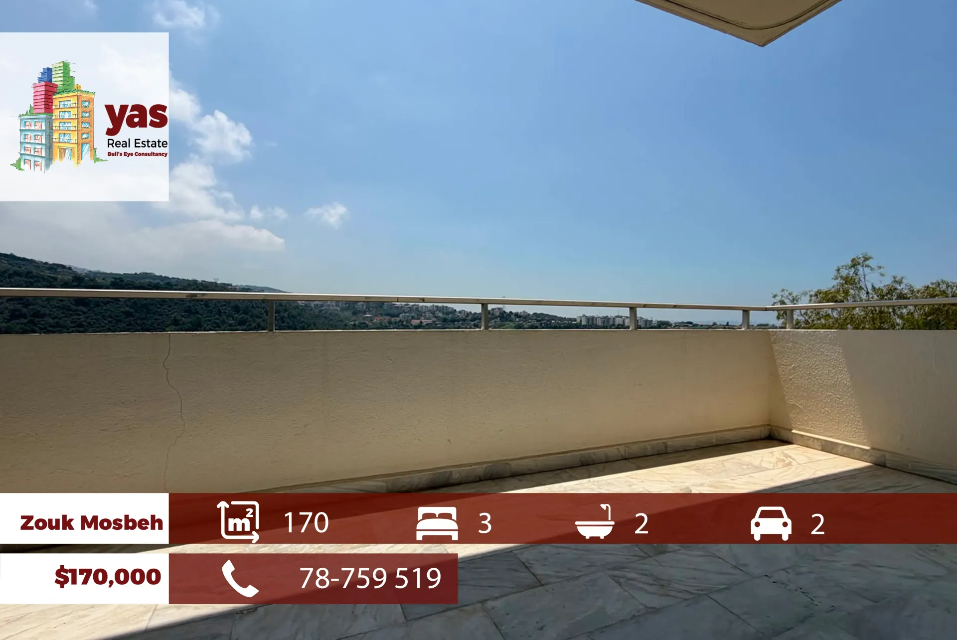 Apartment for Sale in Zouk Mosbeh - 3 bed, 2 bath