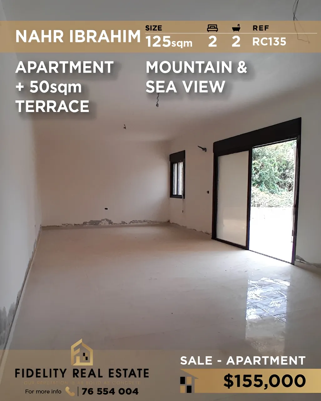 Apartment for Sale in Nahr Ibrahim, Lebanon