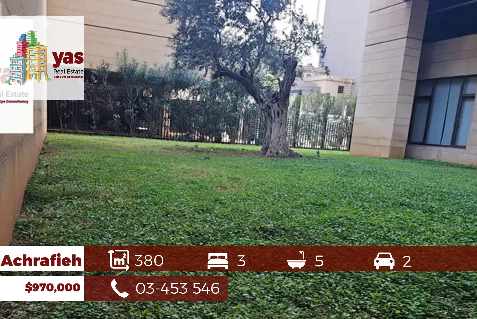 Apartment for Sale in Achrafieh - 3 bed, 5 bath