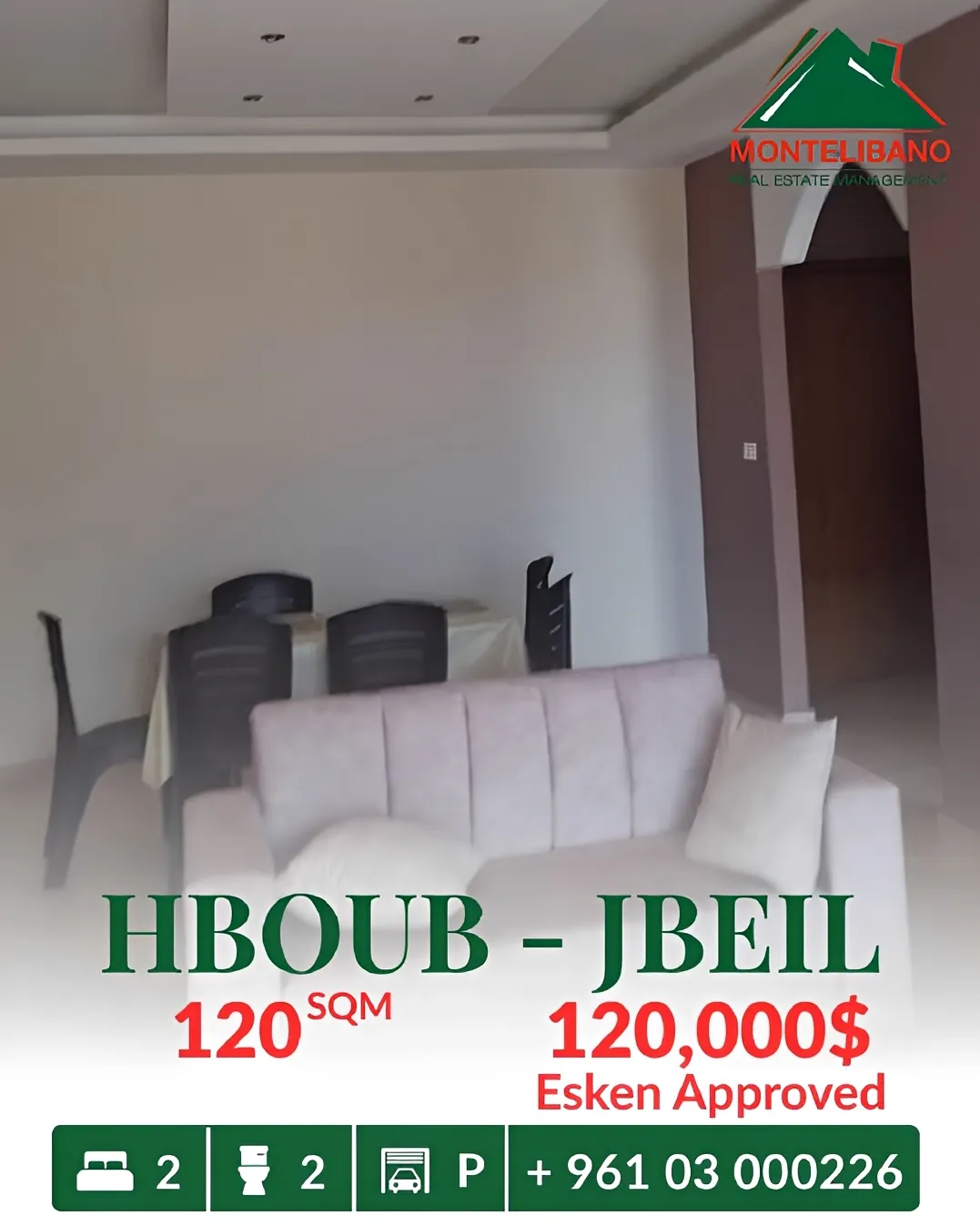 Apartment for sale in Habboub, Lebanon