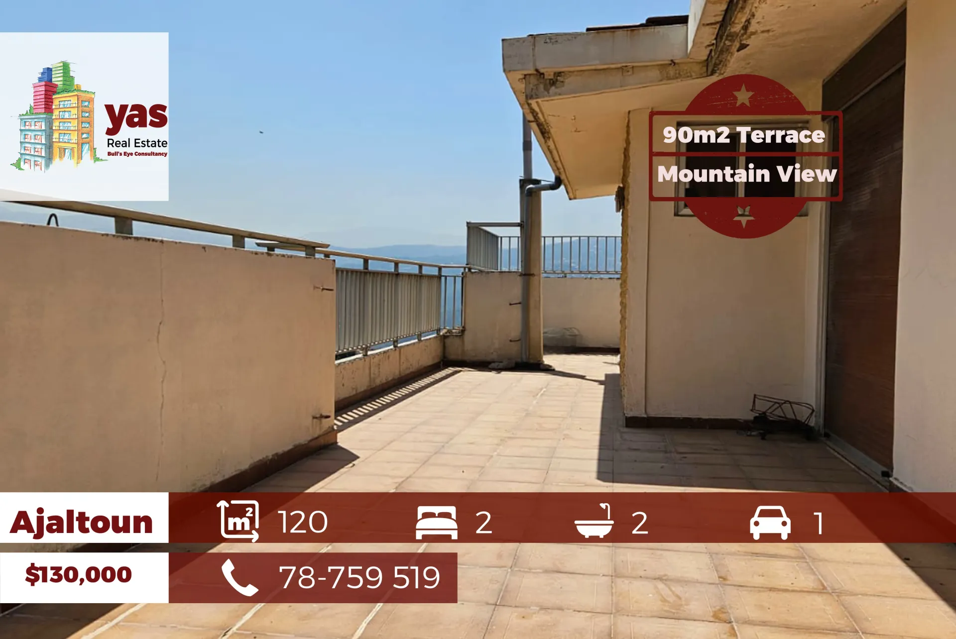 Apartment for Sale in Ajaltoun