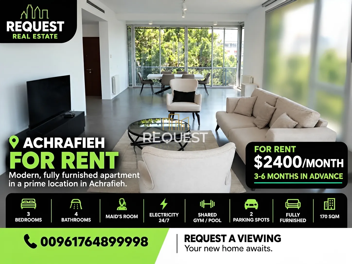 Apartment for rent in Achrafieh