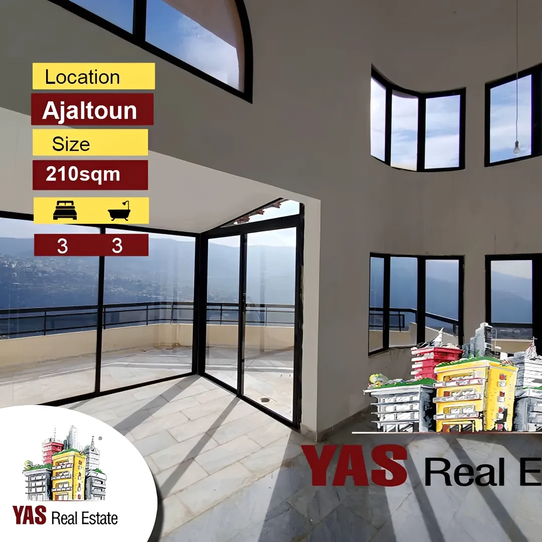 Apartment for Sale in Ajaltoun - 3 bed, 3 bath
