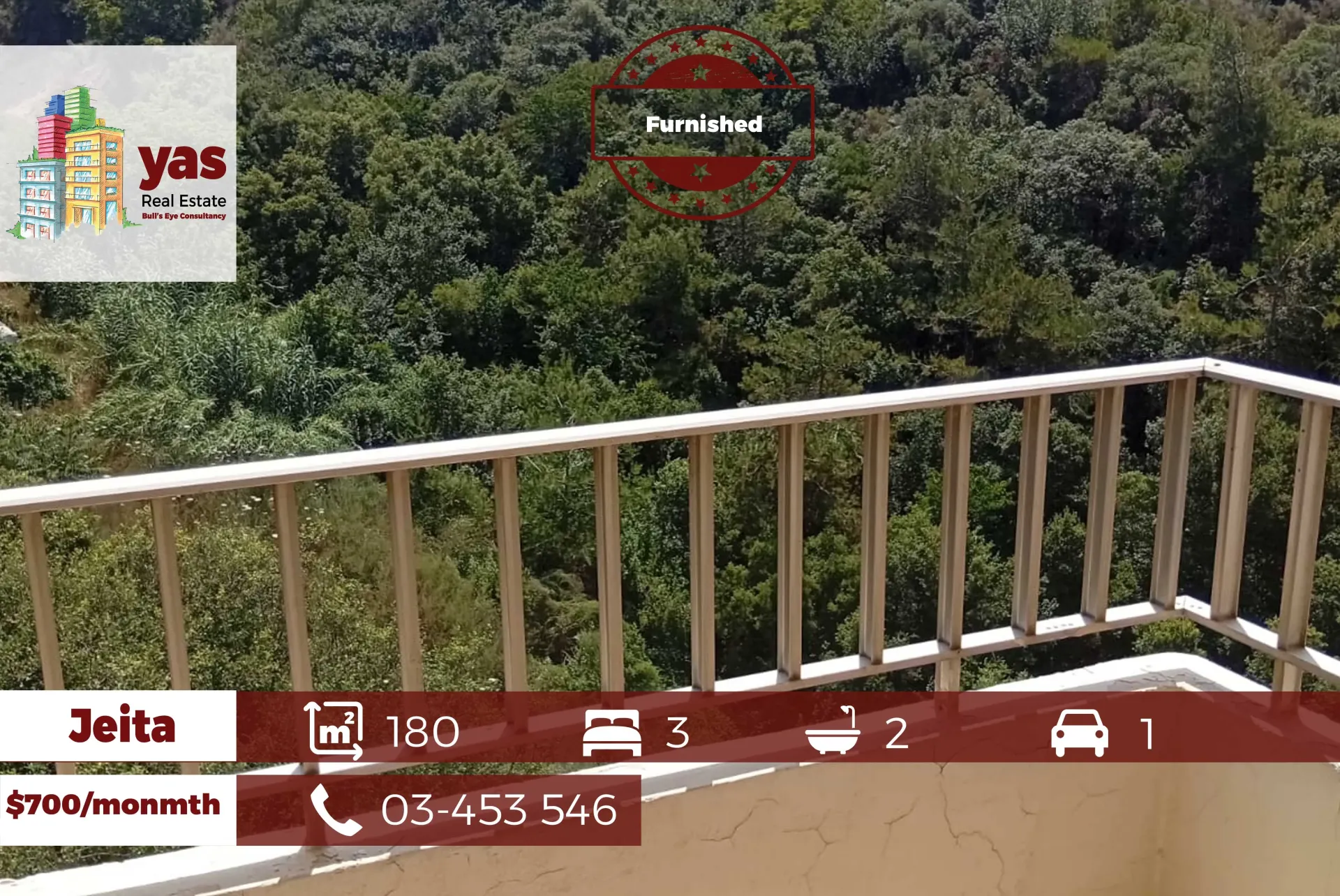 Apartment for Rent in Jeita - 3 bed, 2 bath