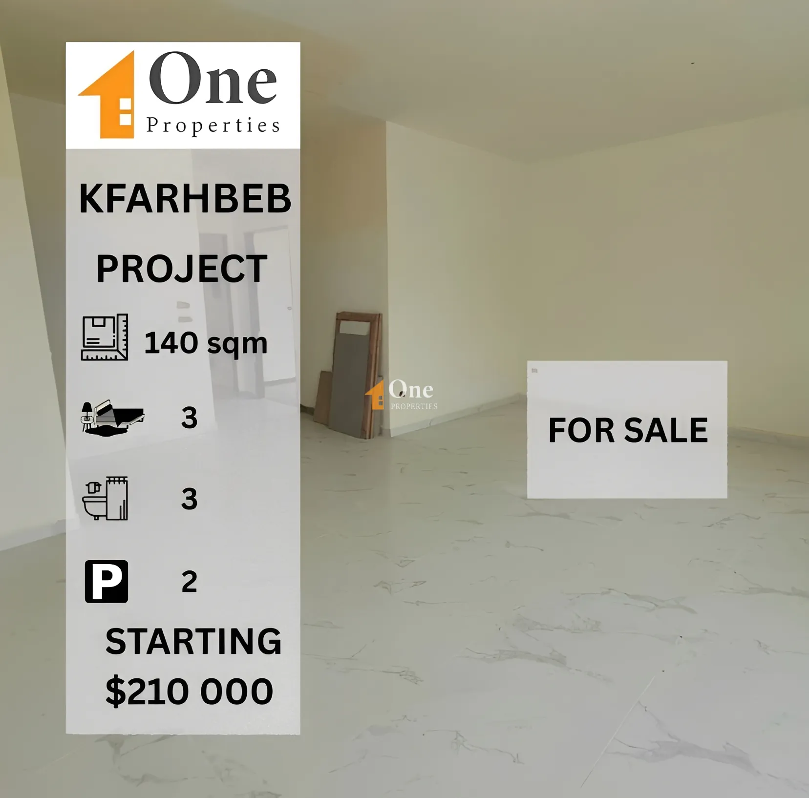 Apartment for sale in Kfar Hbab, Lebanon - 3 bed, 3 bath