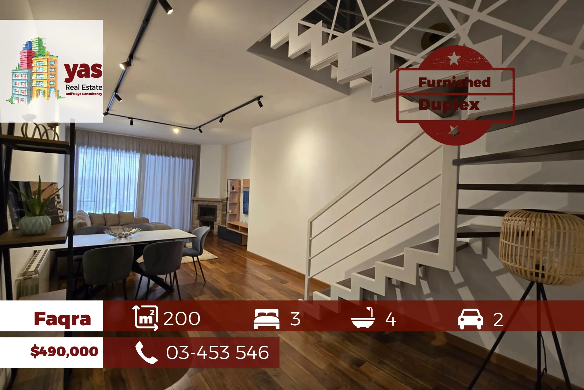 Chalet for Sale in Faqra - 3 bed, 4 bath