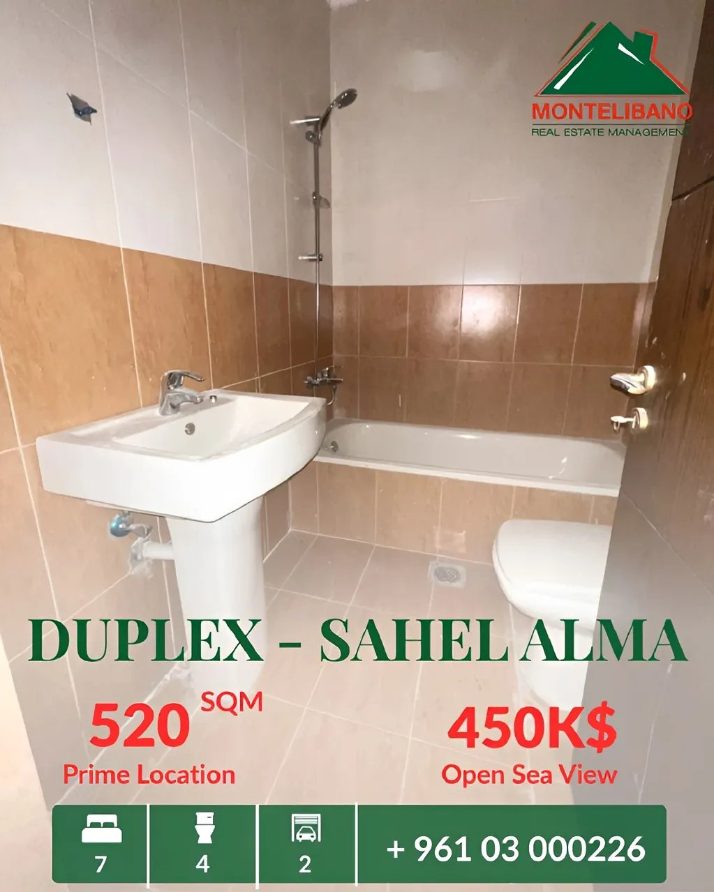 Duplex for sale in Sahel Alma, Lebanon
