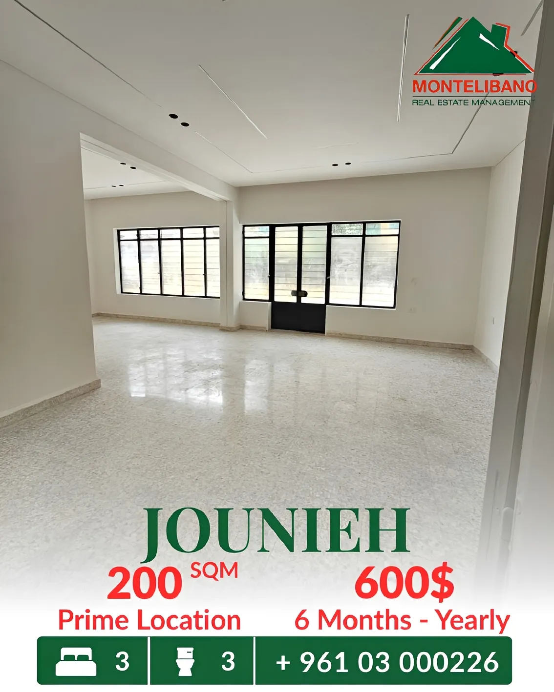 Apartment for rent in Jounieh, Lebanon - 3 bed, 3 bath