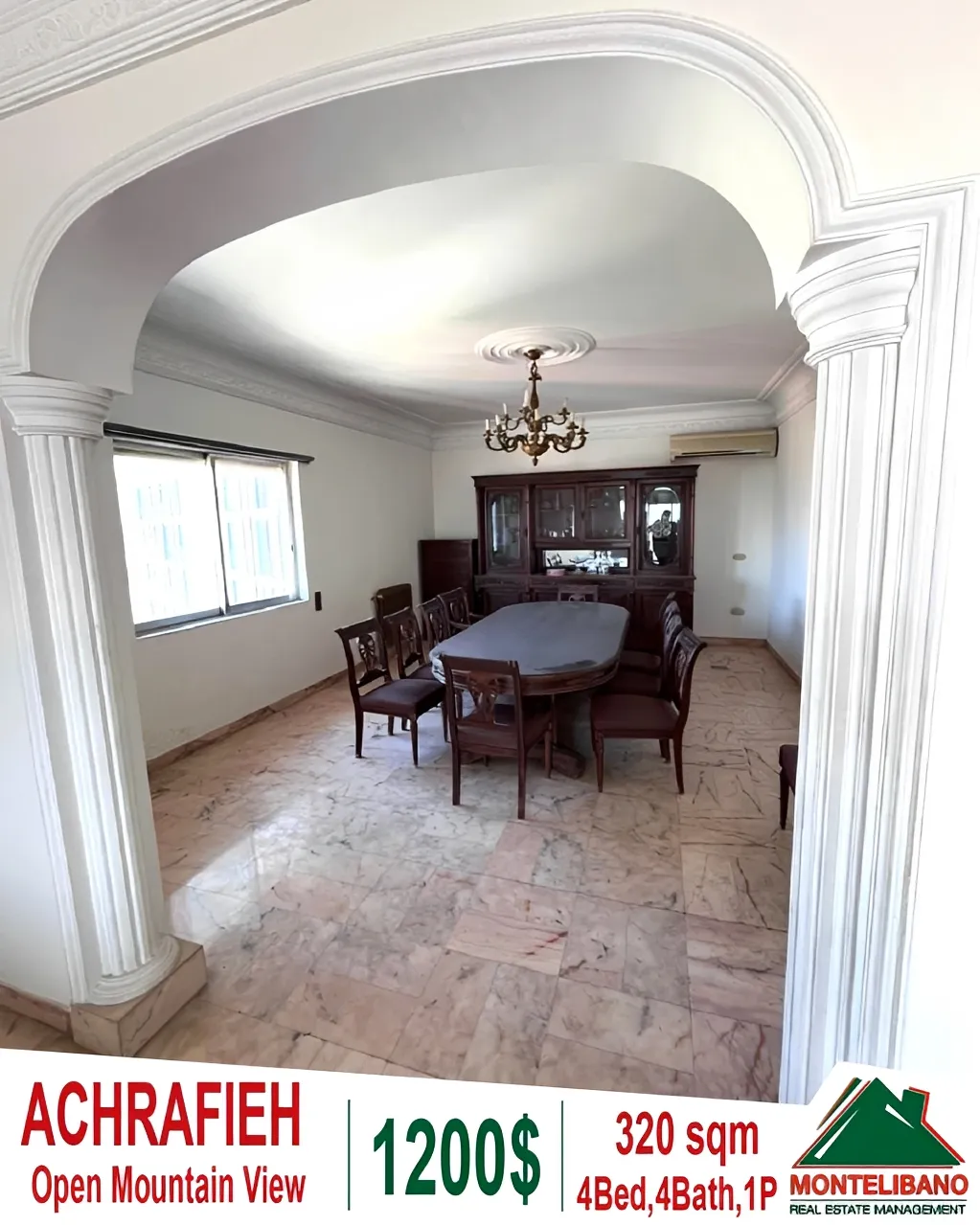 Apartment for Rent in Achrafieh, Beirut, Lebanon - 4 bed, 4 bath
