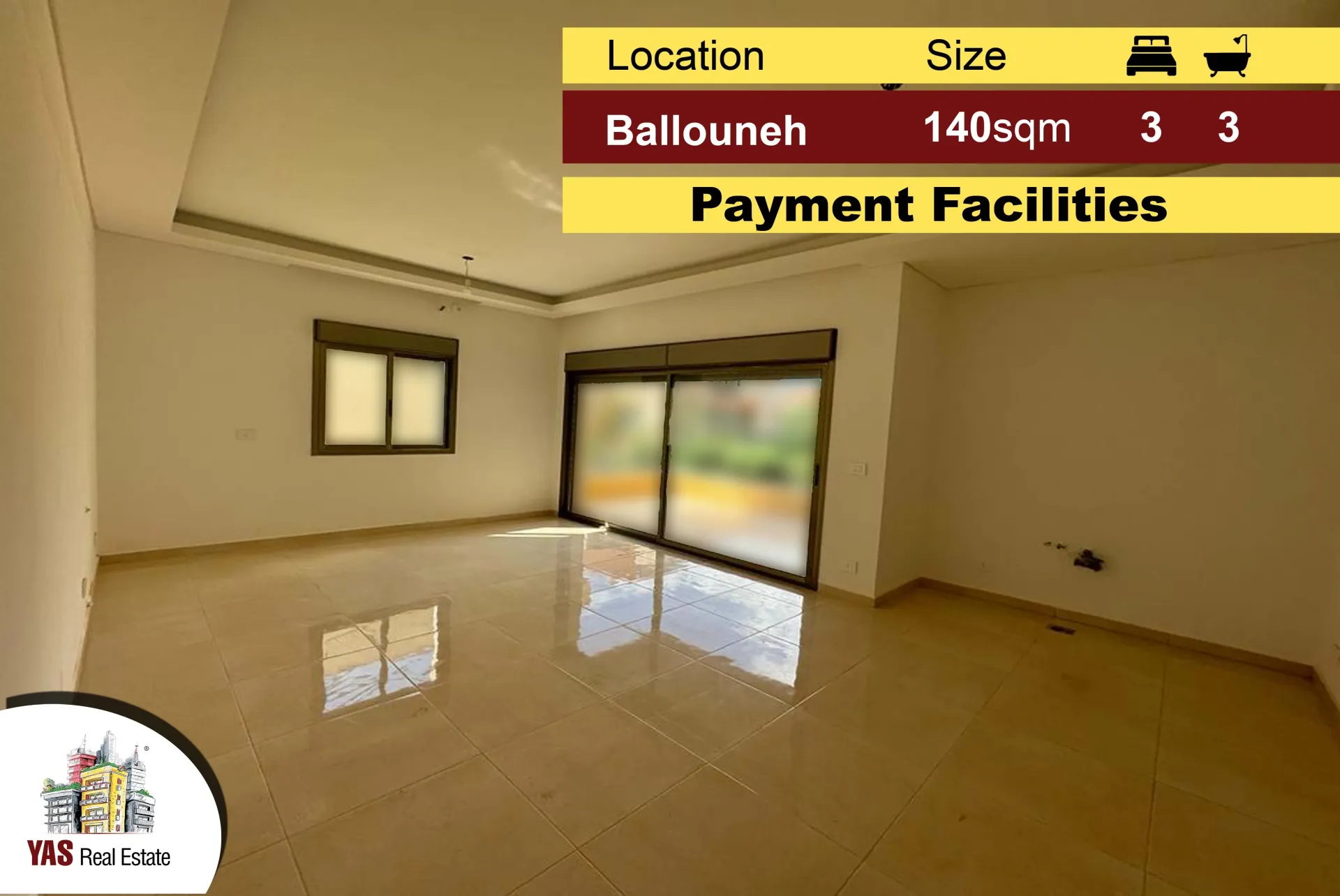Apartment for Sale in Ballouneh - 3 bed, 3 bath