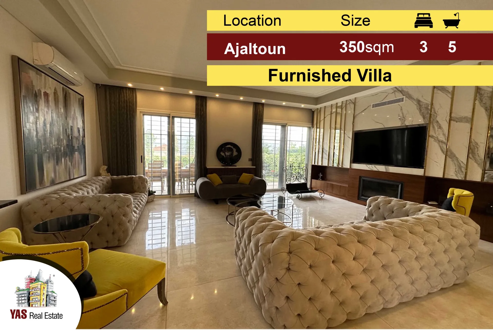 Apartment for Rent in Ajaltoun - 3 bed, 4 bath