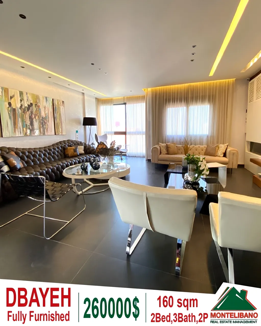 Apartment for sale in Dbayeh, Lebanon - 2 bed, 3 bath