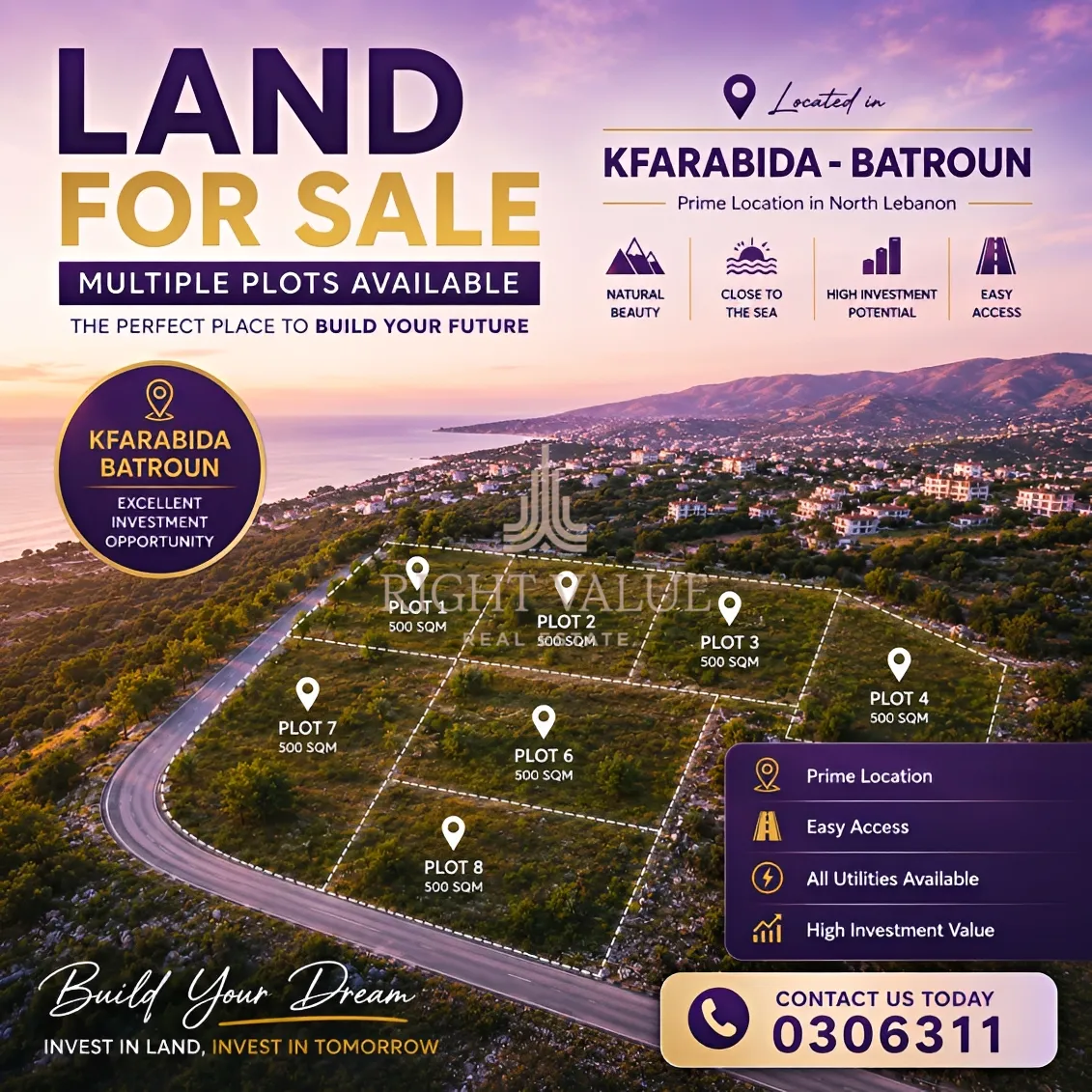 Land for sale in Kfar Aabida, Lebanon