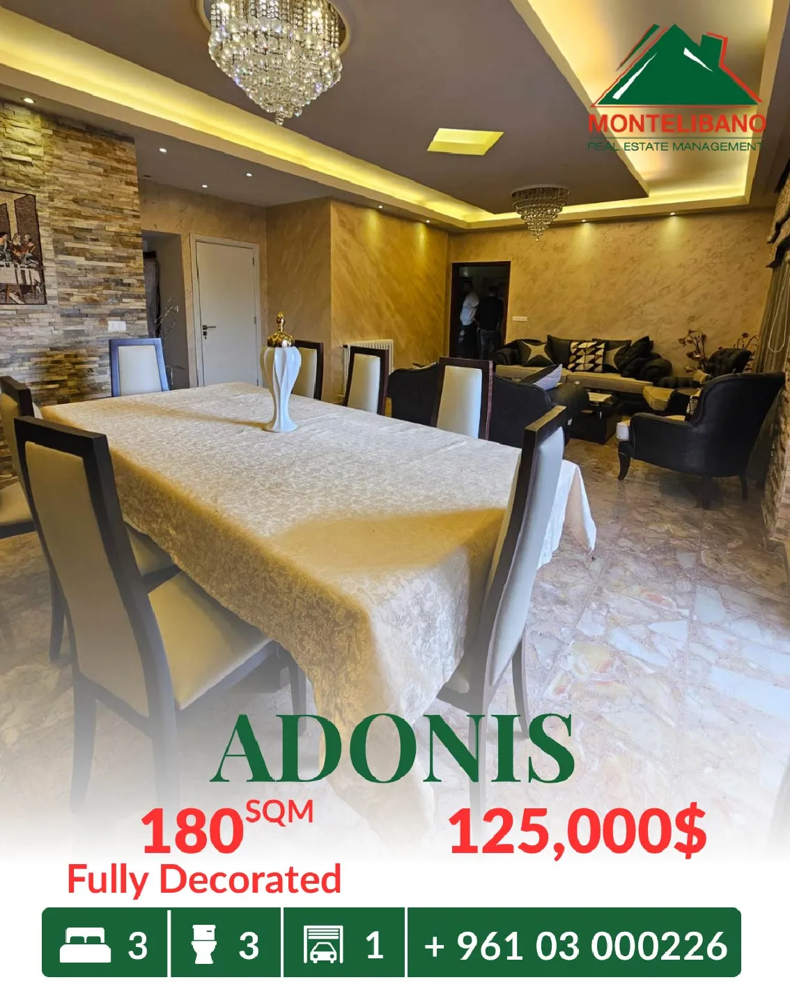 Apartment for sale in Adonis, Lebanon