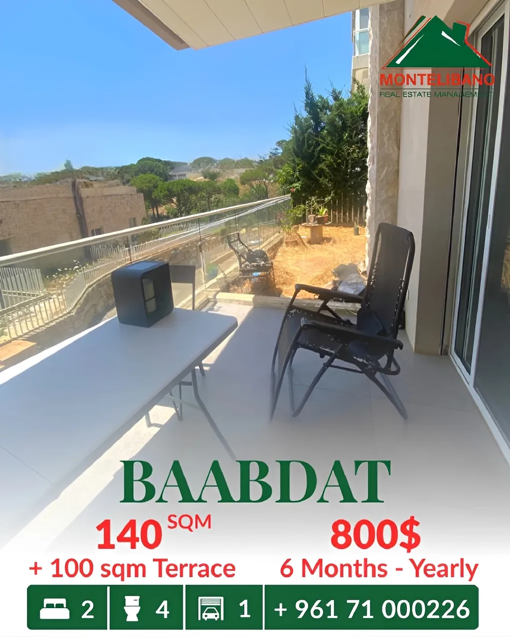 Apartment for rent in Baabdat, Lebanon