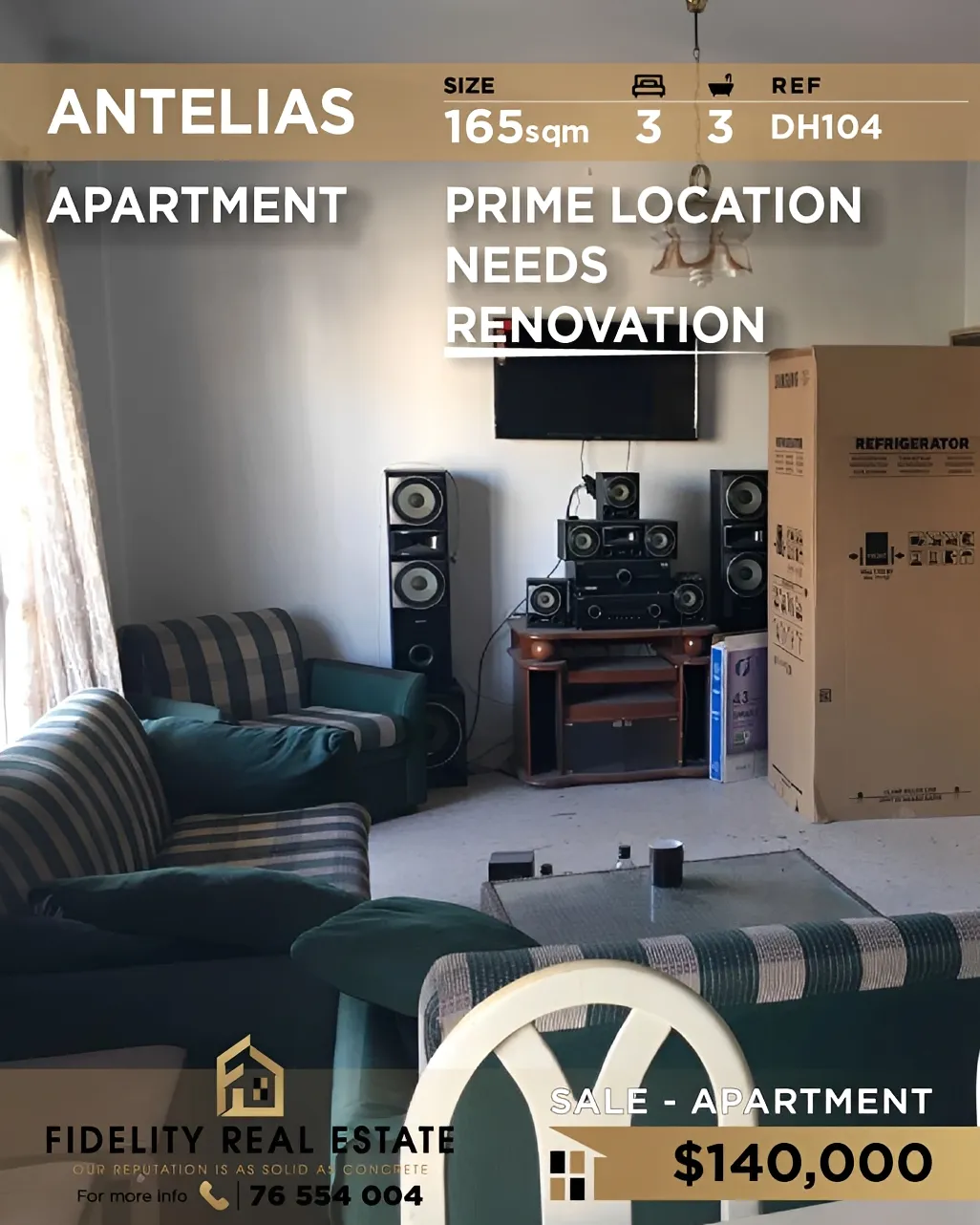 Apartment for sale in Antelias, Lebanon - 3 bed, 3 bath