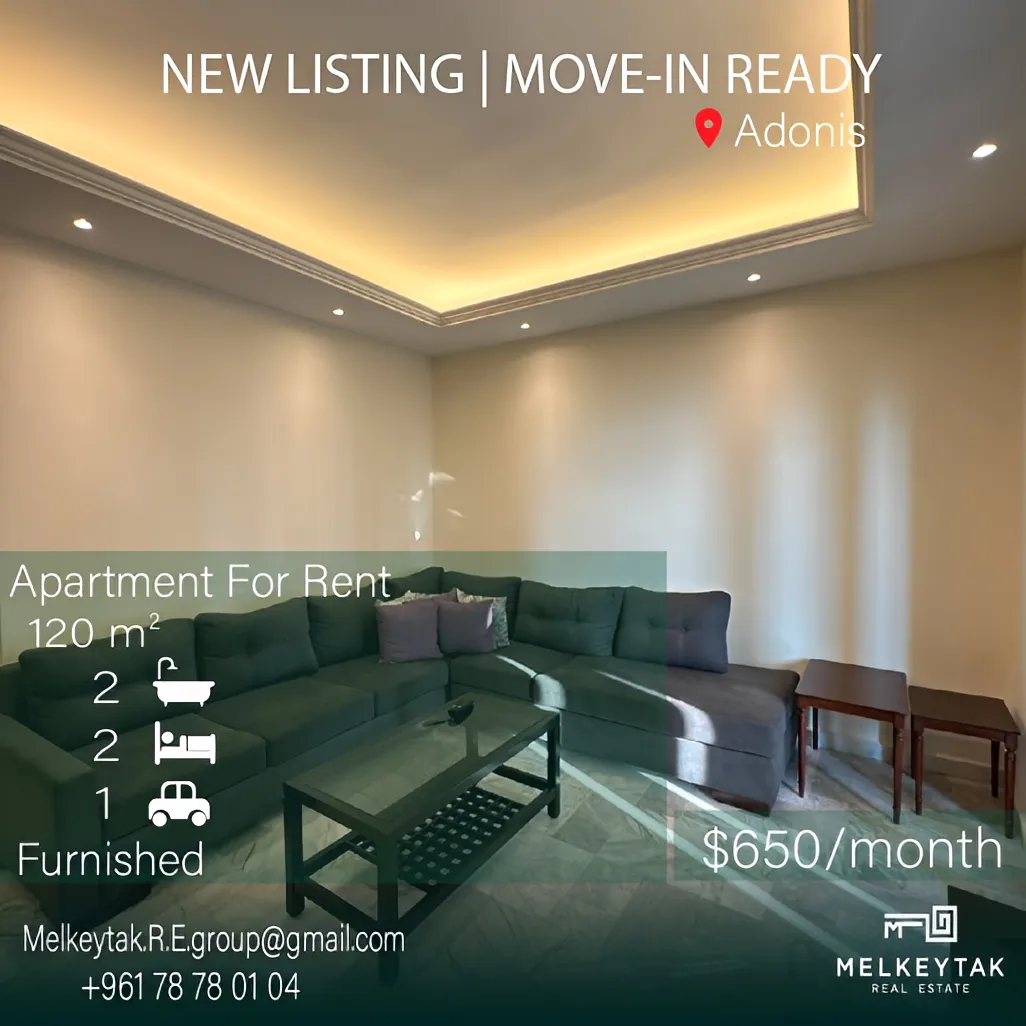 Apartment for rent in Adonis Kesrouane, Lebanon