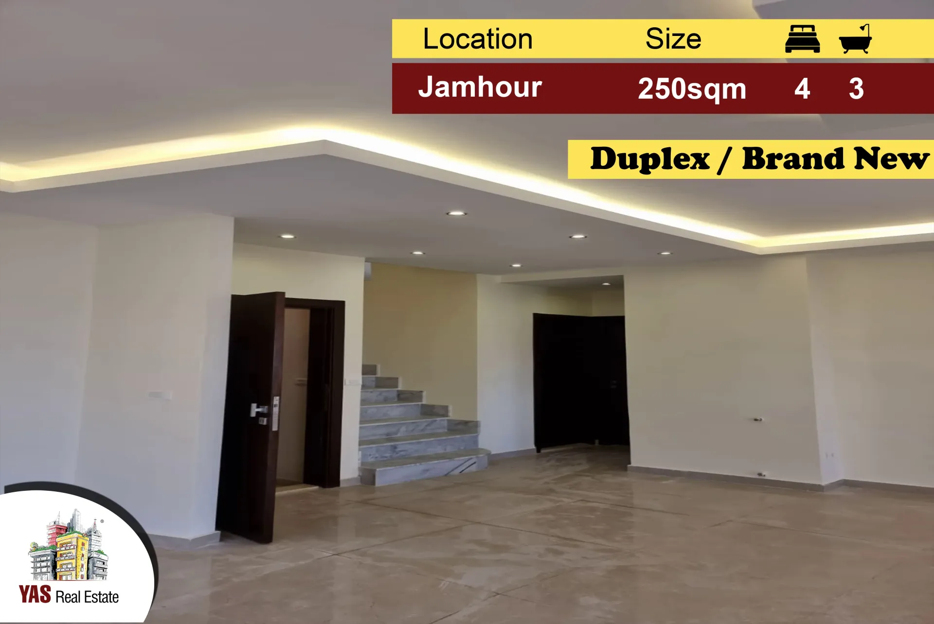 Apartment for Sale in Jamhour - 4 bed, 3 bath