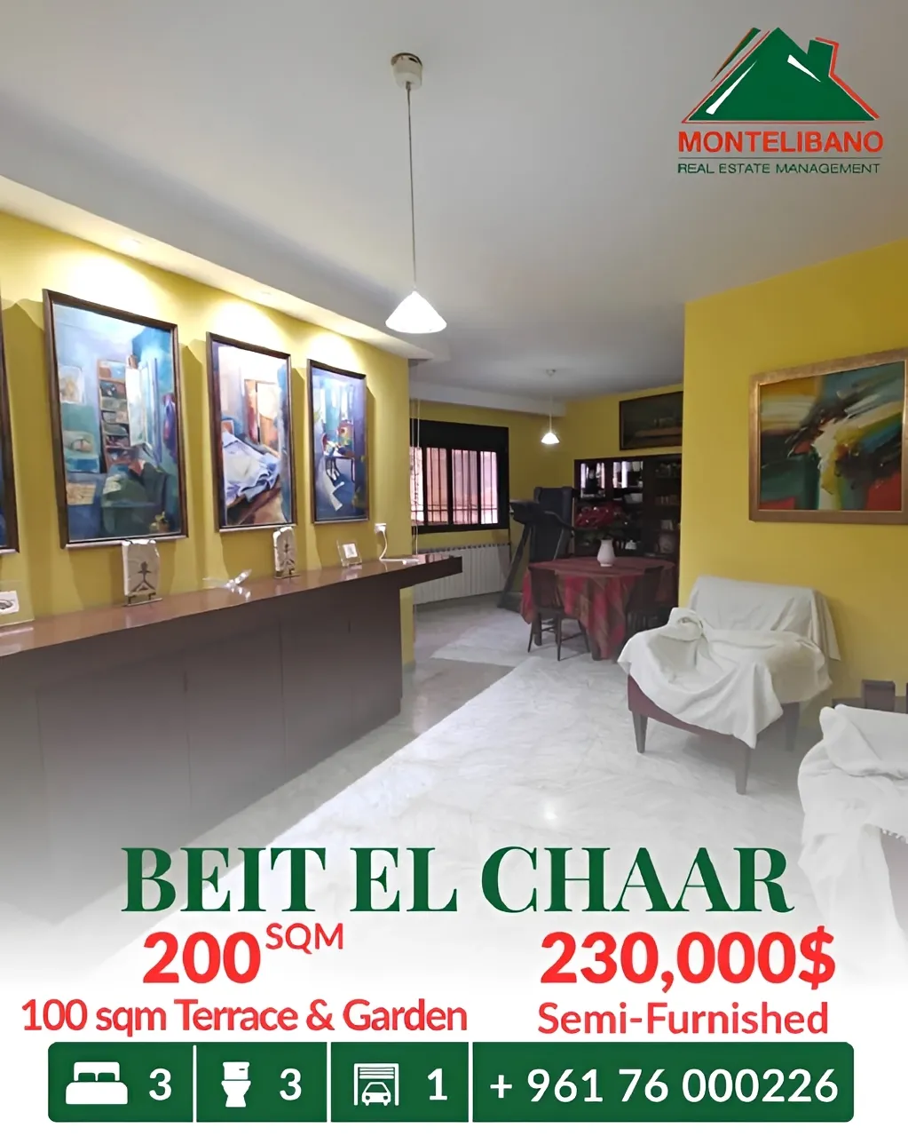 Apartment for sale in Beit El Chaar