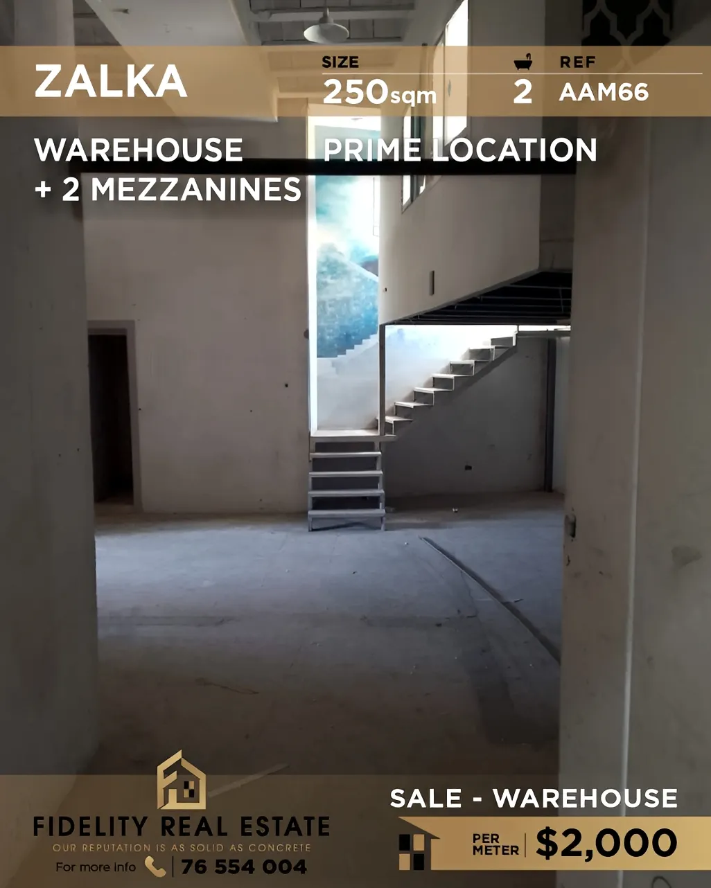 Warehouse for sale in Zalqa, Lebanon