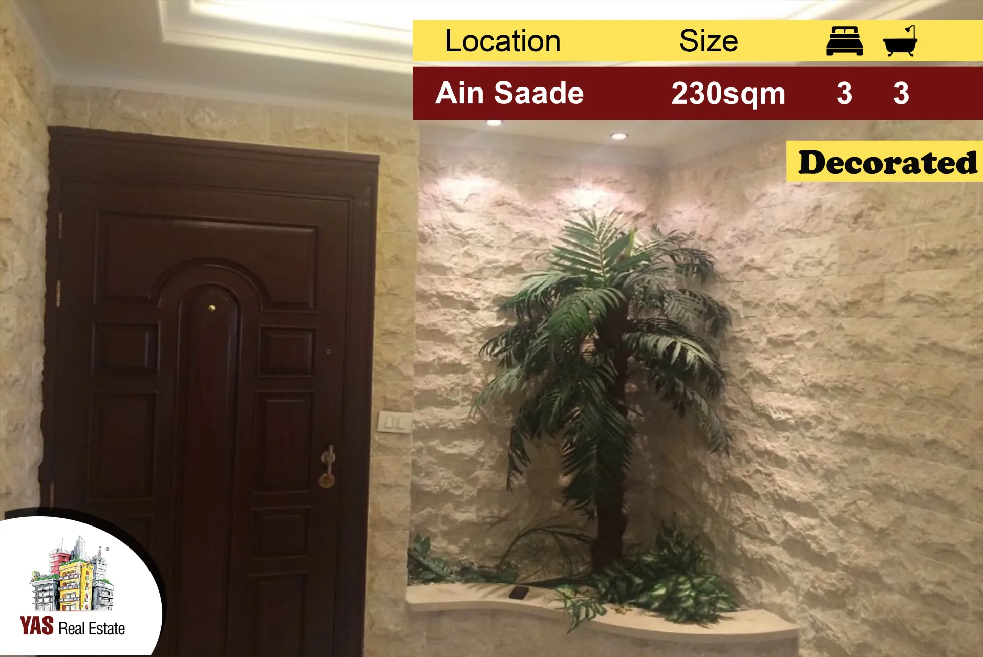 Apartment for Sale in Ain Saadeh - 3 bed, 3 bath
