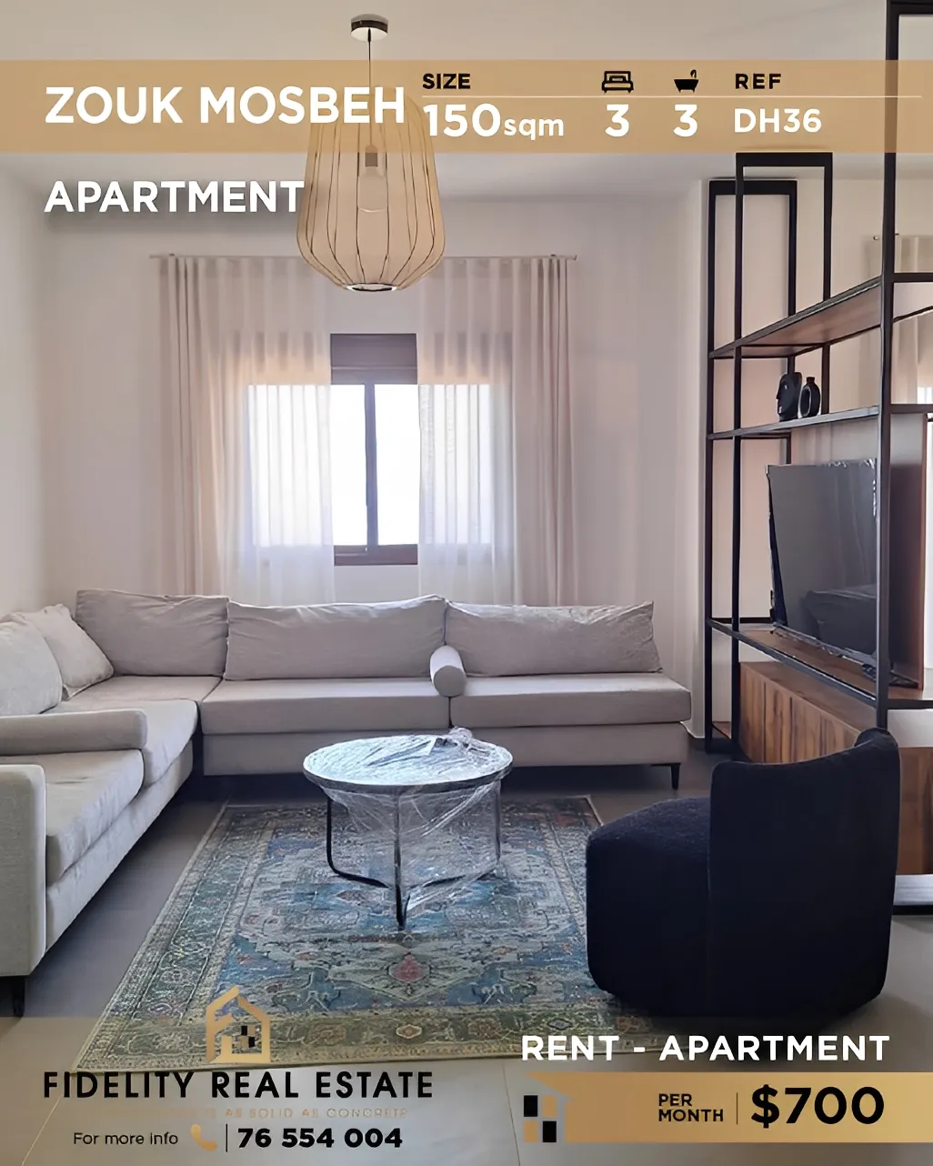 Apartment for Rent in Zouk Mosbeh, Lebanon - 3 bed, 3 bath