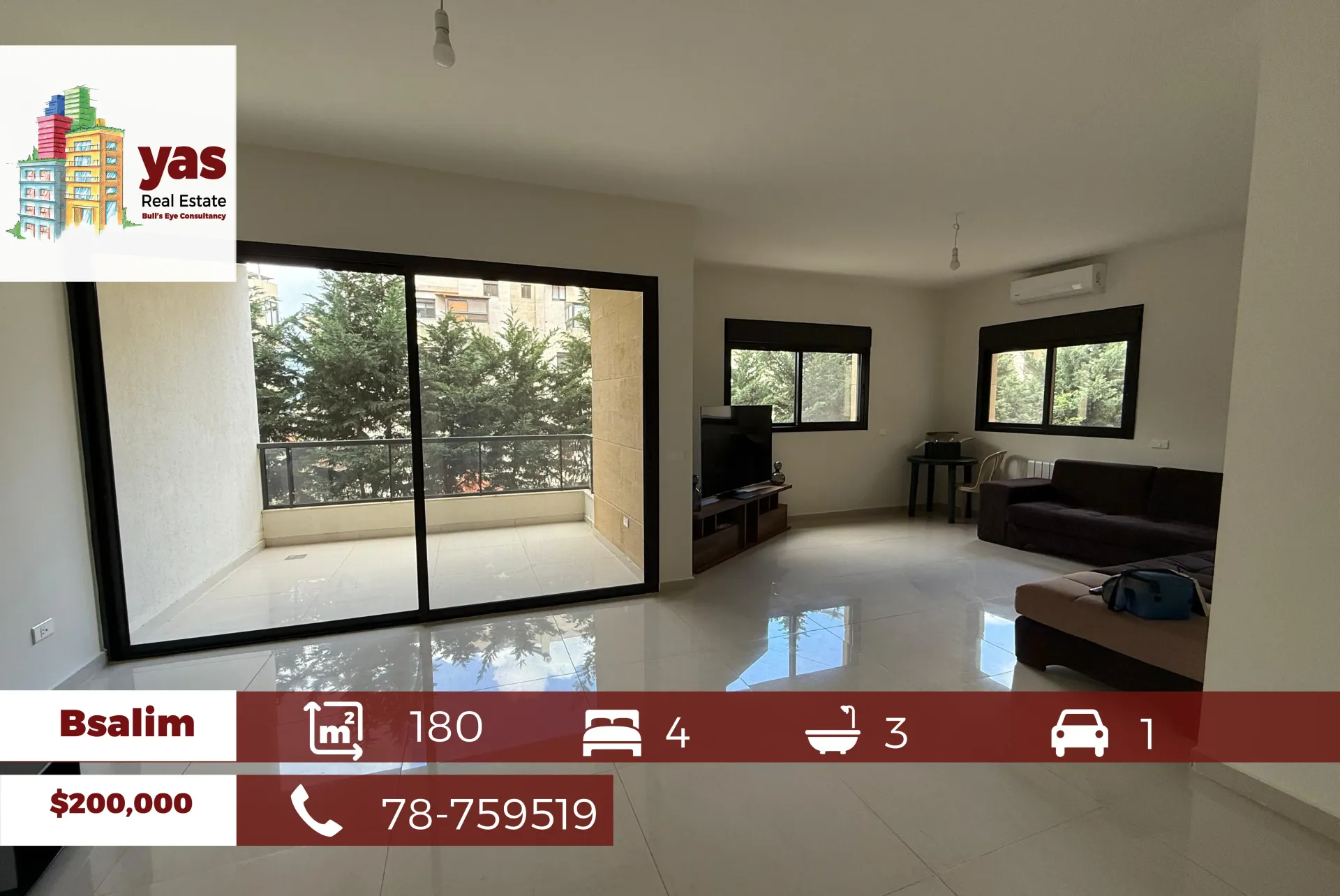 Apartment for Sale in Bsalim - 4 bed, 3 bath