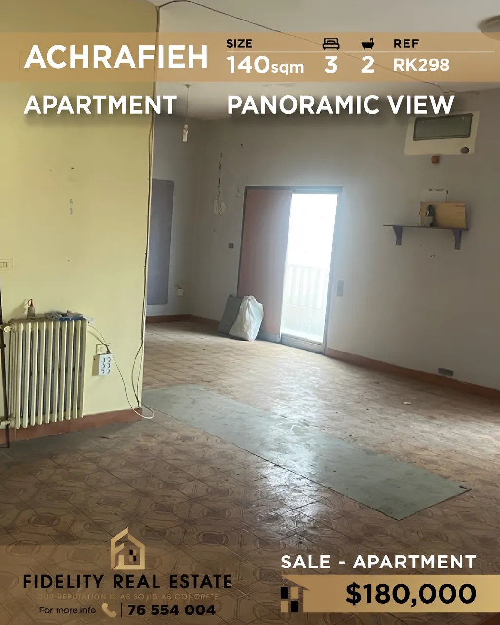Apartment for sale in Achrafieh, Beirut, Lebanon - 3 bed, 2 bath