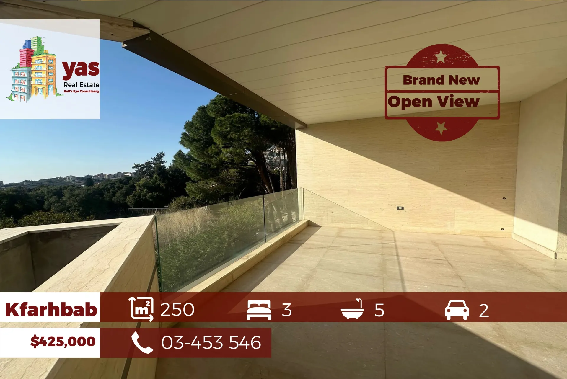 Apartment for Sale in Kfar Hbab - 3 bed, 5 bath