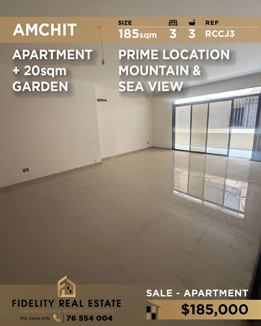 Apartment for sale in Aamchit, Lebanon - 3 bed, 3 bath