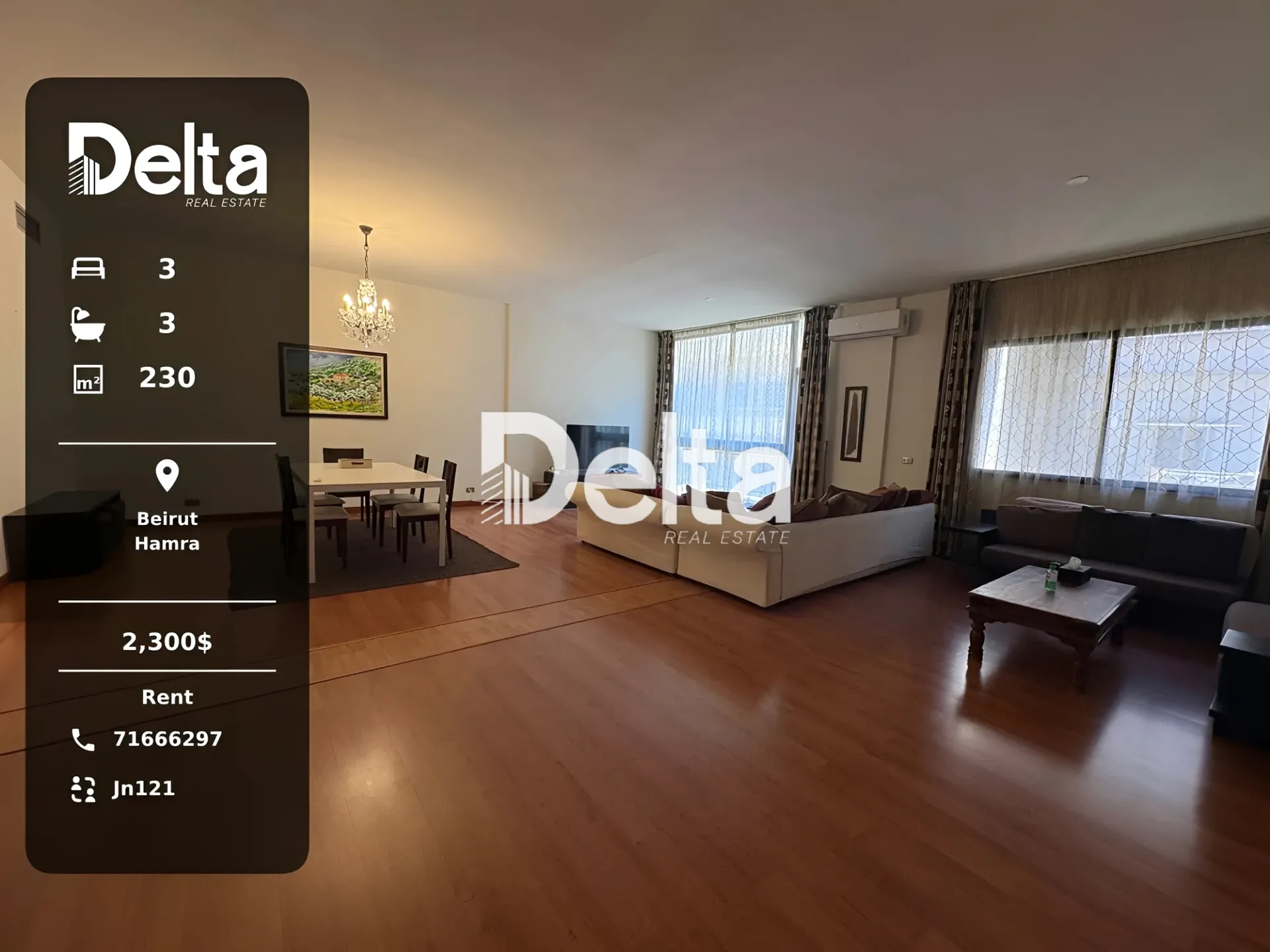 Apartment for rent in Hamra, beirut, lebanon - 3 bed, 3.0 bath