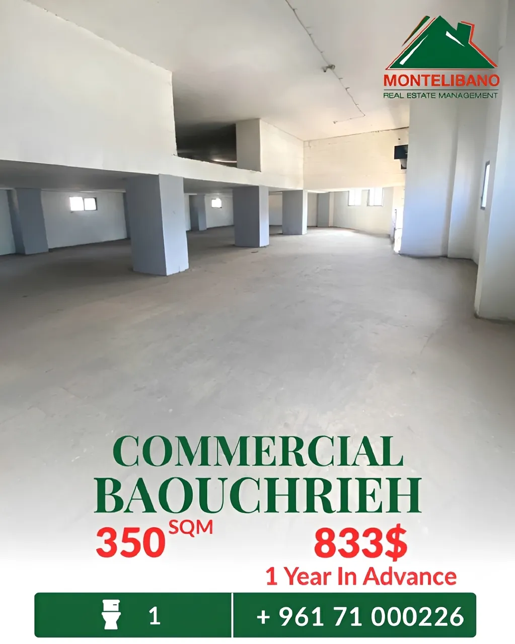 Industrial Unit for rent in Baouchriyeh