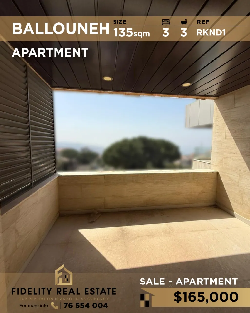 Apartment for sale in Ballouneh, Lebanon