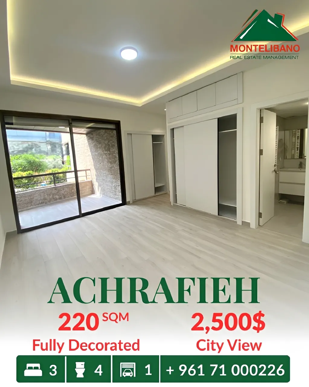Apartment for rent in Achrafieh, Beirut, Lebanon
