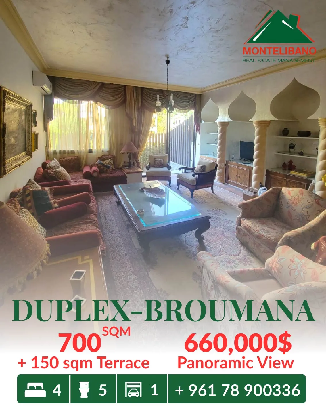 Duplex for sale in Broummana