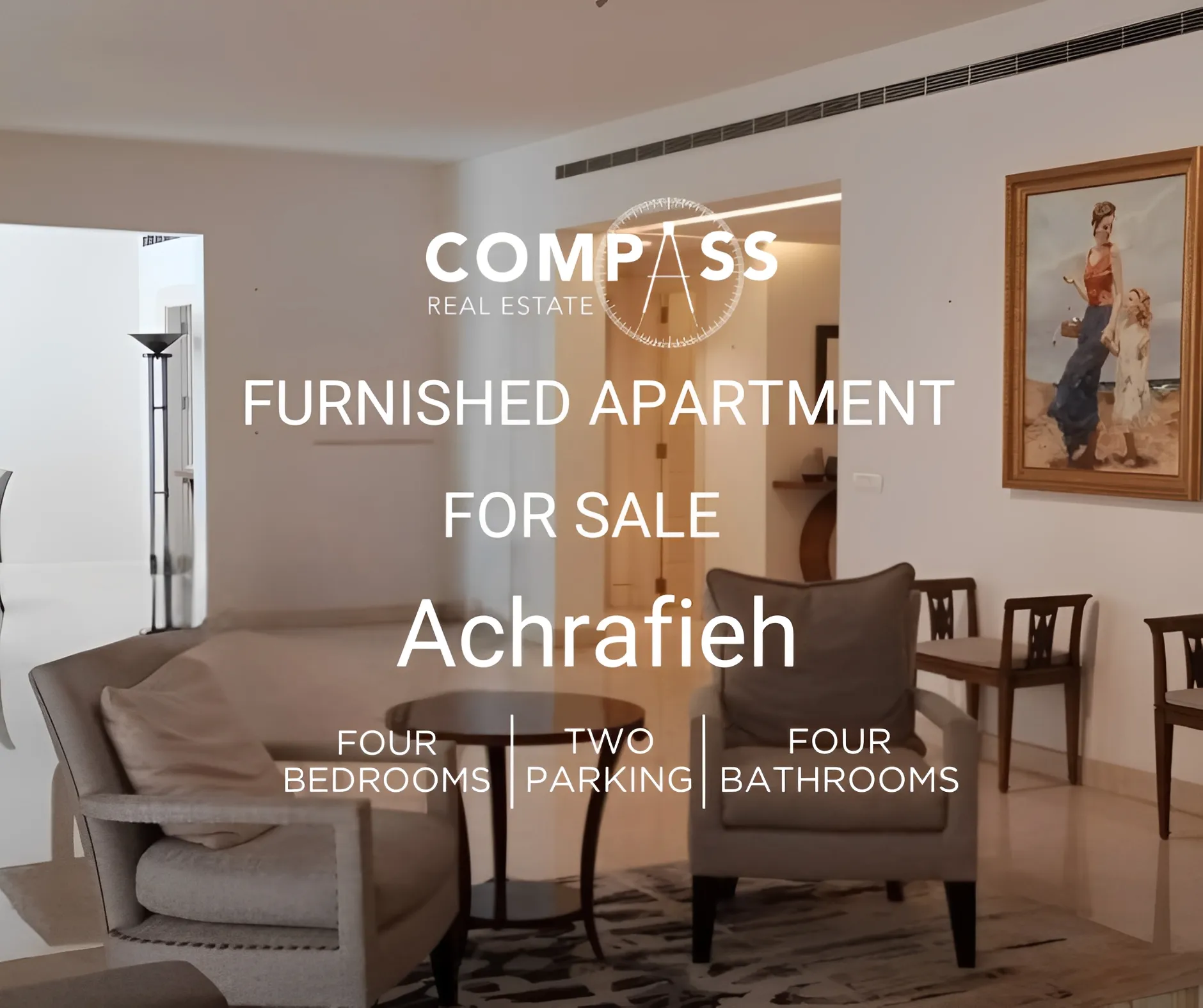 Apartment for Rent in Achrafieh, Beirut, Lebanon - 4 bed, 4 bath