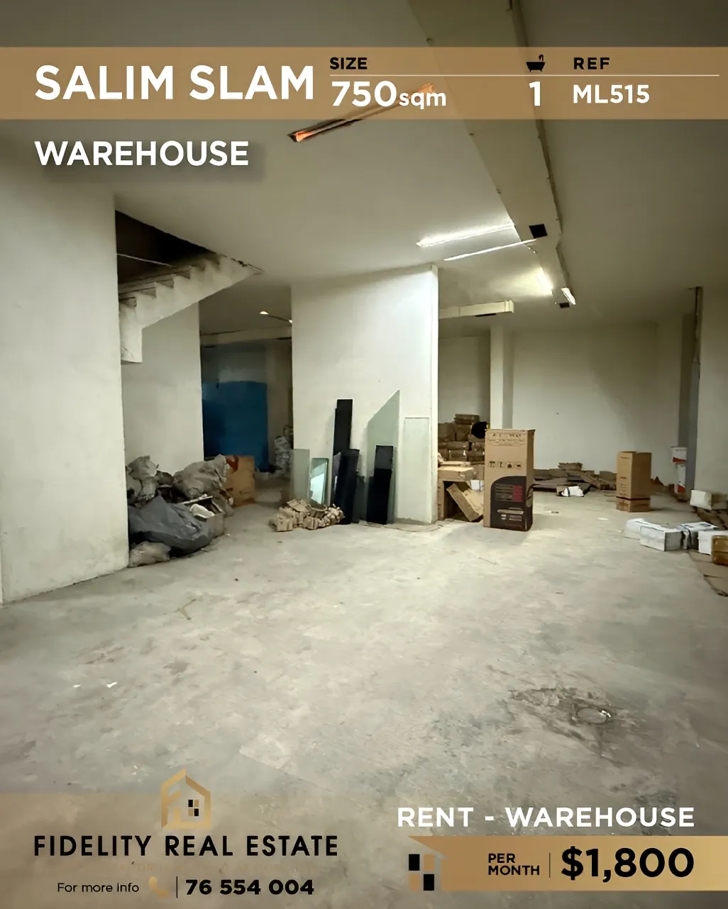 Warehouse for rent in Salim Salam, Bayrut, Lebanon
