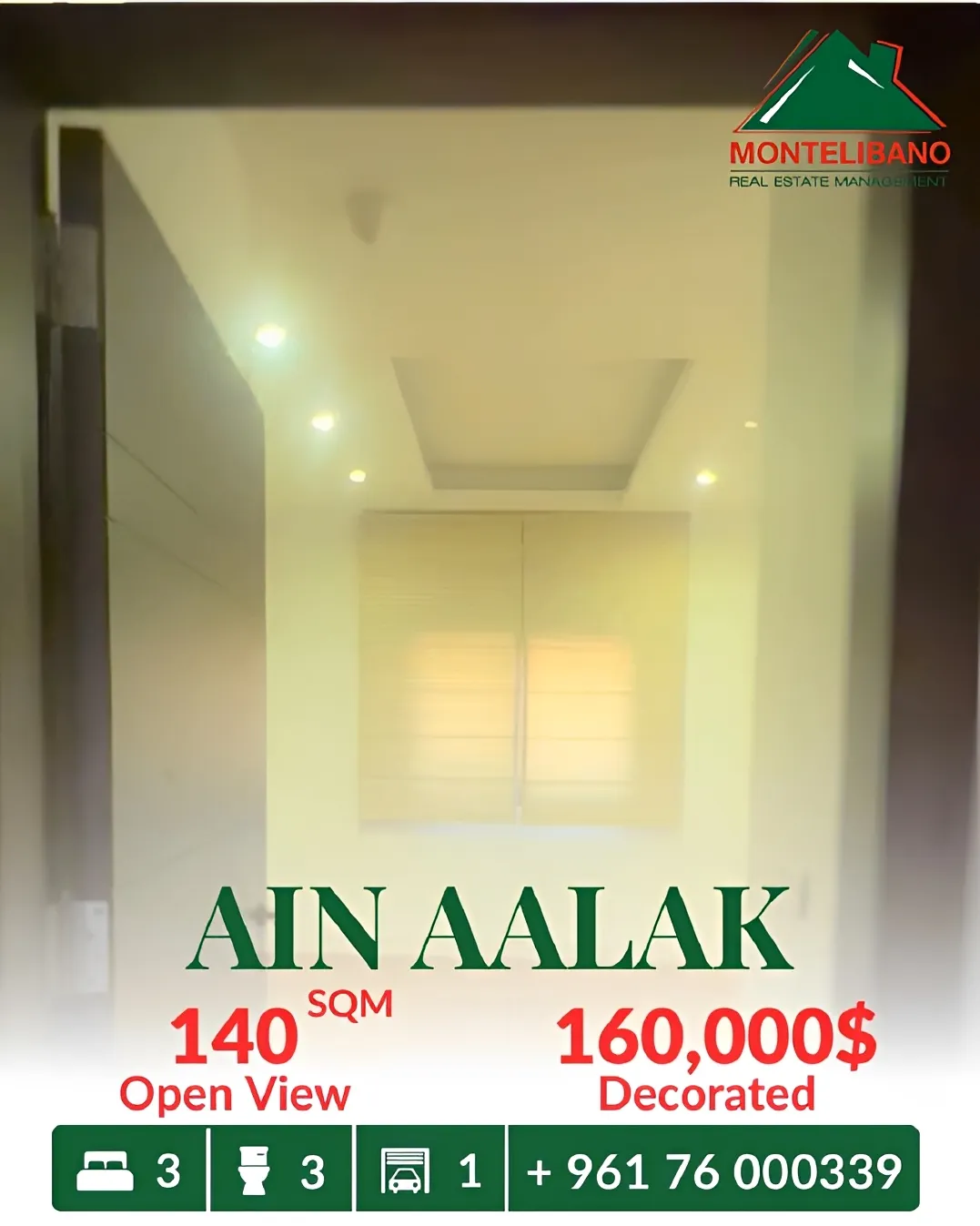 Apartment for sale in Ain Aalaq, Lebanon