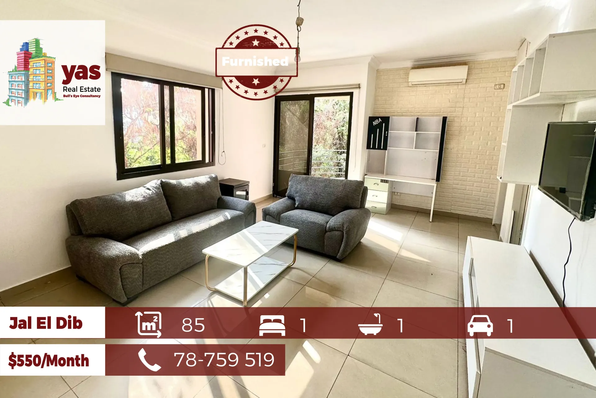 Apartment for Rent in Jal El Dib - 1 bed, 1 bath