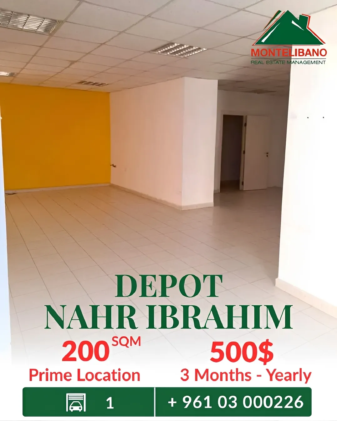 Warehouse for rent in Nahr Ibrahim, Lebanon