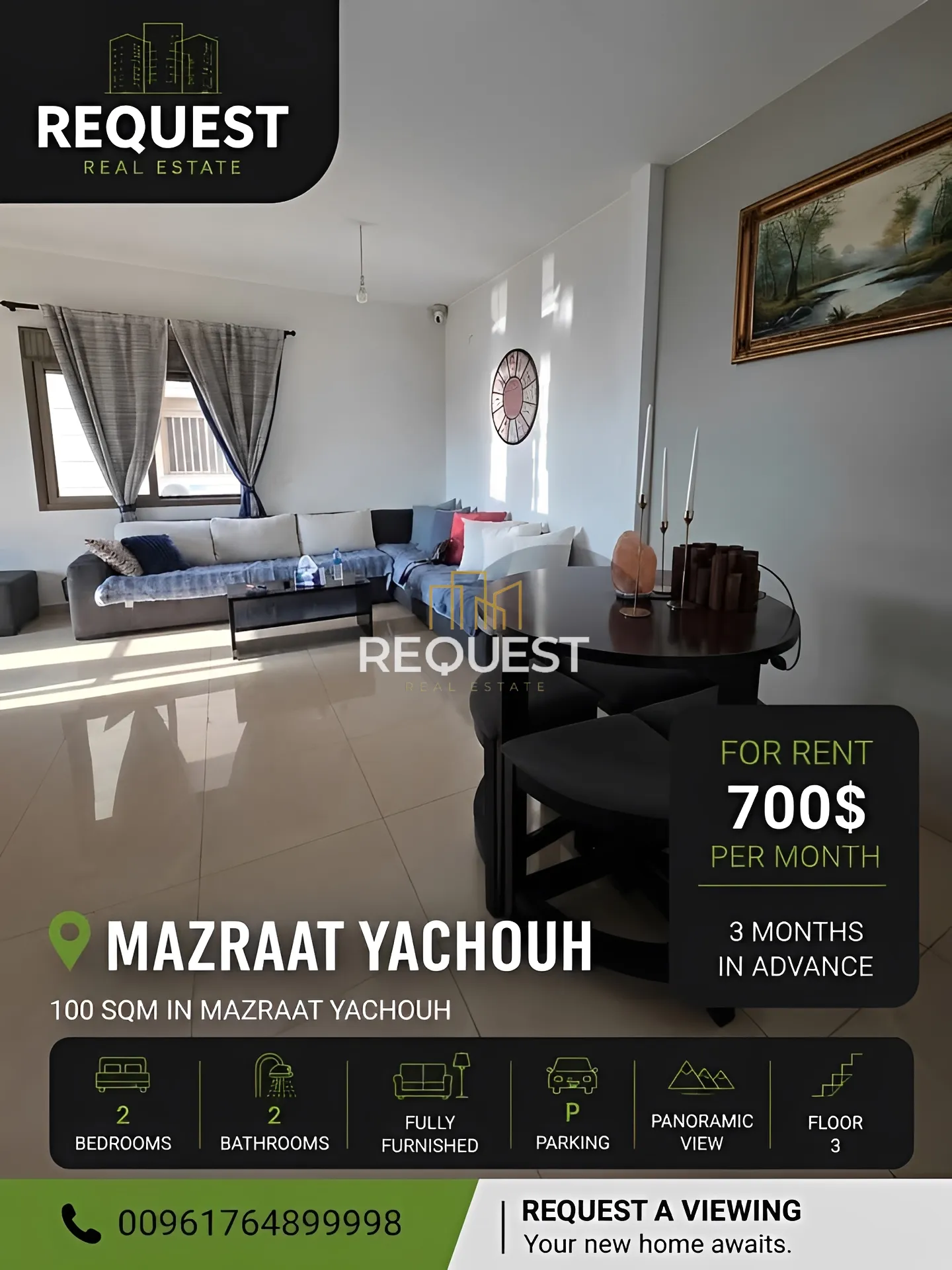 Apartment for rent in Mazraat yachoua, lebanon - 2 bed, 2.0 bath