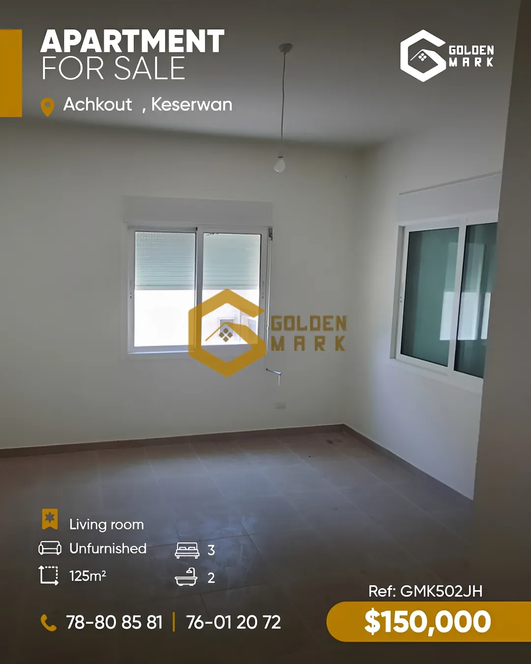 Apartment for Sale in Aachqout - 3 bed, 2 bath