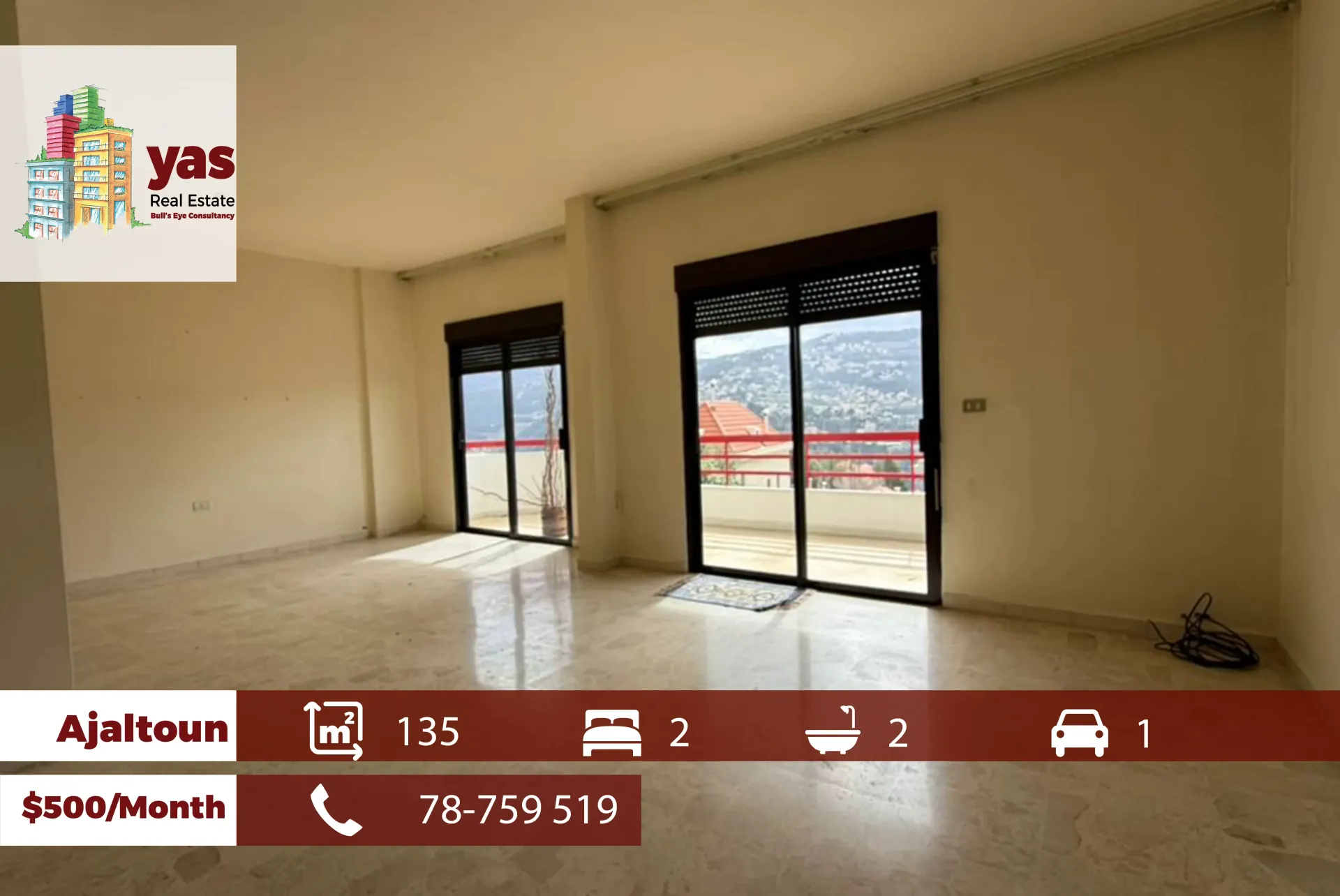 Apartment for Rent in Ajaltoun