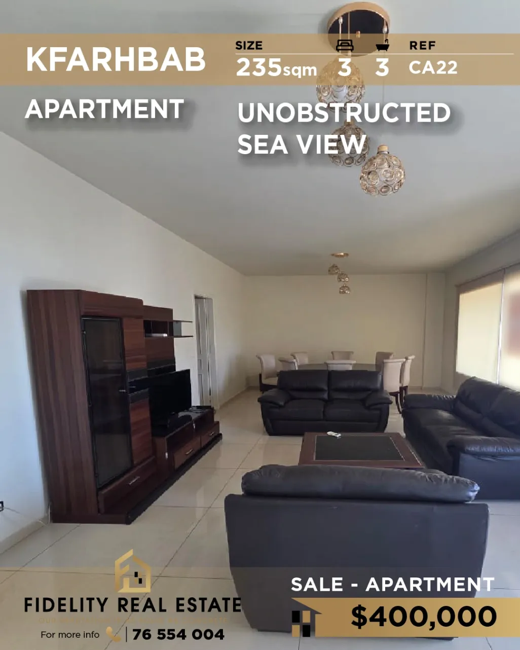 Apartment for sale in Kfar Hbab, Lebanon