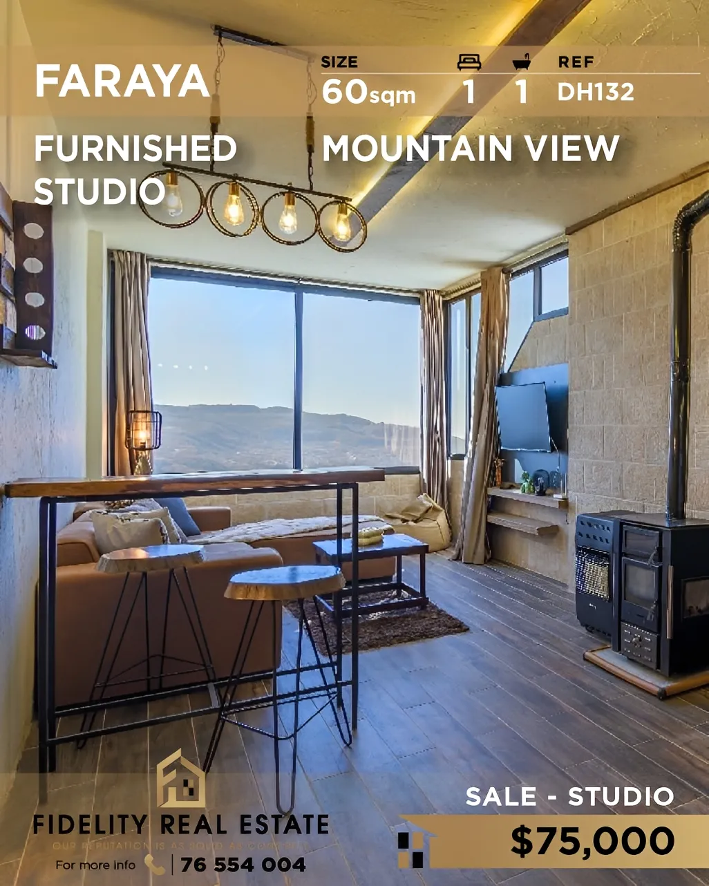 Chalet for sale in Faraya, Lebanon - 1 bed, 1 bath