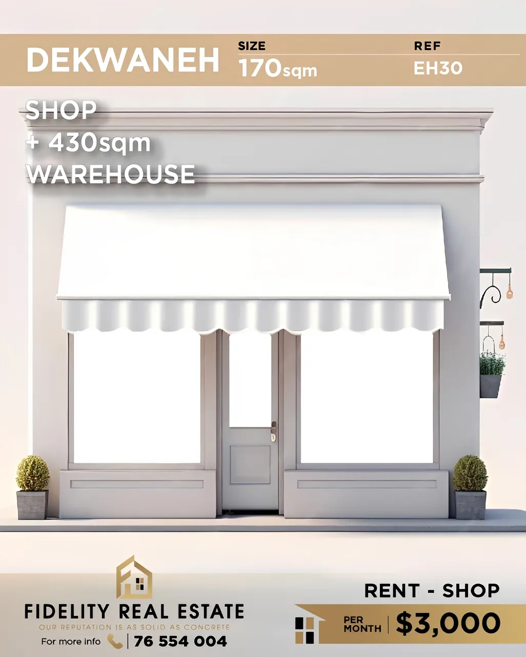 Shop for rent in Dekwaneh, Lebanon