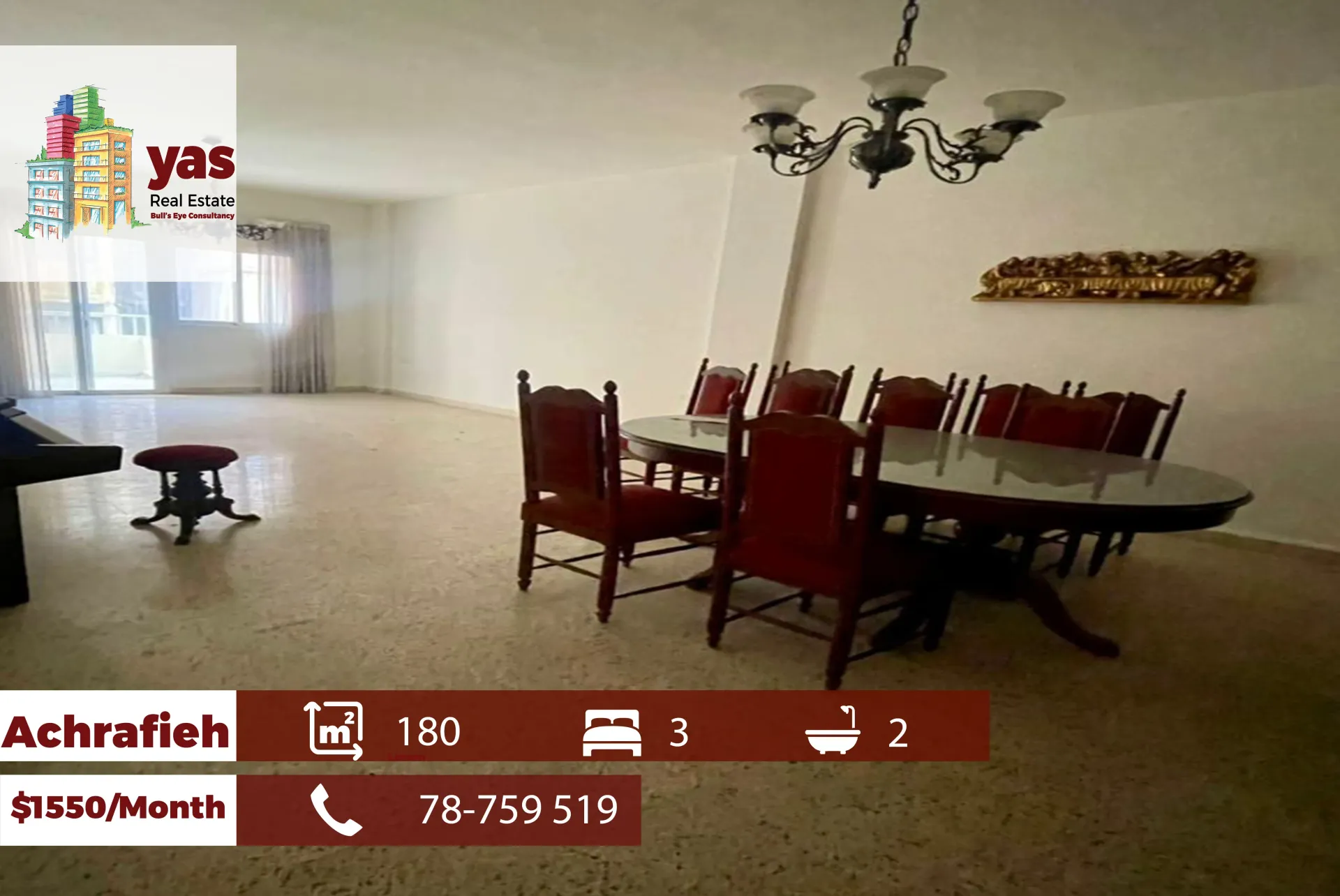 Apartment for Rent in Mar Mikhael, Beirut, Lebanon - 3 bed, 2 bath